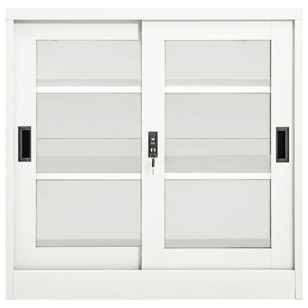 vidaXL Armoire à portes coulissantes Blanc 90x40x90 cm Acier