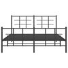 vidaXL Cadre de lit m&eacute;tal sans matelas avec pied de lit noir 150x200cm