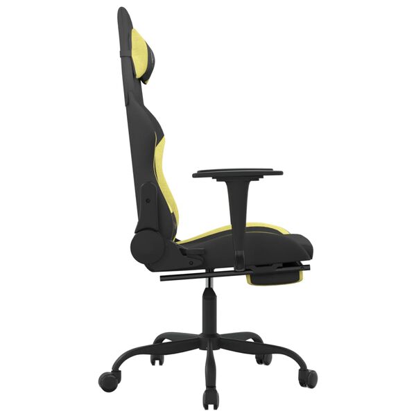 vidaXL Chaise de jeu avec repose-pied Noir et vert clair