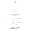 vidaXL Arbre de No&euml;l en m&eacute;tal avec base en bois noir 150 cm