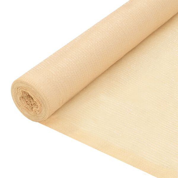 vidaXL Filet brise-vue PEHD 2 x 25 m Beige
