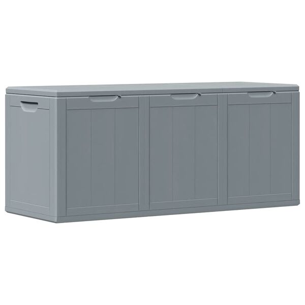 vidaXL Boîte de rangement de jardin 270 L Gris PP aspect bois