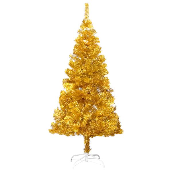 vidaXL Arbre de No&euml;l artificiel pr&eacute;-&eacute;clair&eacute; et boules dor&eacute; 120 cm PET