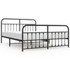 vidaXL Cadre de lit métal sans matelas avec pied de lit noir 183x213cm