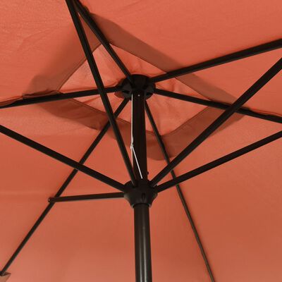 vidaXL Parasol d'extérieur avec mât en métal 300x200 cm terre cuite