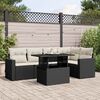 vidaXL Salon de jardin 6 pcs avec coussins noir r&eacute;sine tress&eacute;e