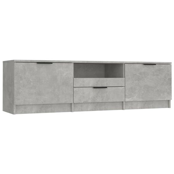 vidaXL Meuble TV gris b&eacute;ton 140x35x40 cm bois d'ing&eacute;nierie