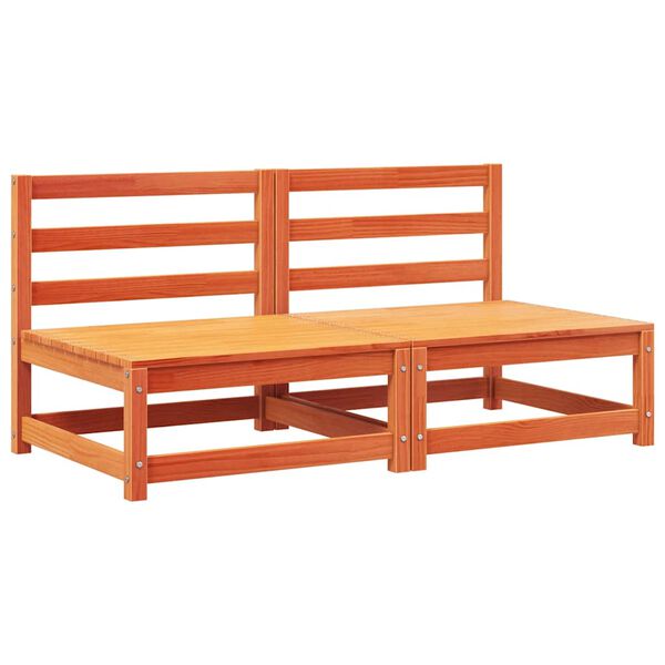 vidaXL Canap&eacute;s de jardin sans accoudoirs coussins 2pcs bois massif pin