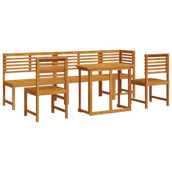 vidaXL Ensemble bistro de jardin 6 pcs Marron Bois d'Acacia Massif