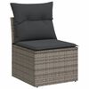 vidaXL Salon de jardin avec coussins 10 pcs gris r&eacute;sine tress&eacute;e