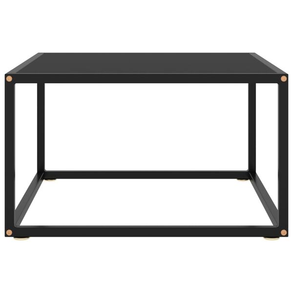 vidaXL Table basse Noir avec verre noir 60x60x35 cm