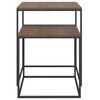 vidaXL Ensemble de table basse 2 pcs Bois d'ing&eacute;nierie et m&eacute;tal