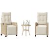 vidaXL Ensemble de bistro 3 pcs avec coussins beige résine tressée