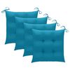 vidaXL Chaises de jardin lot de 4 avec coussins bleu clair Teck solide