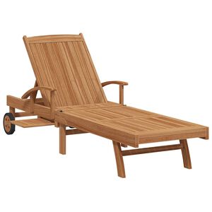 vidaXL Chaise longue Marron 195 x 59 x 78,5 cm Bois de teck massif