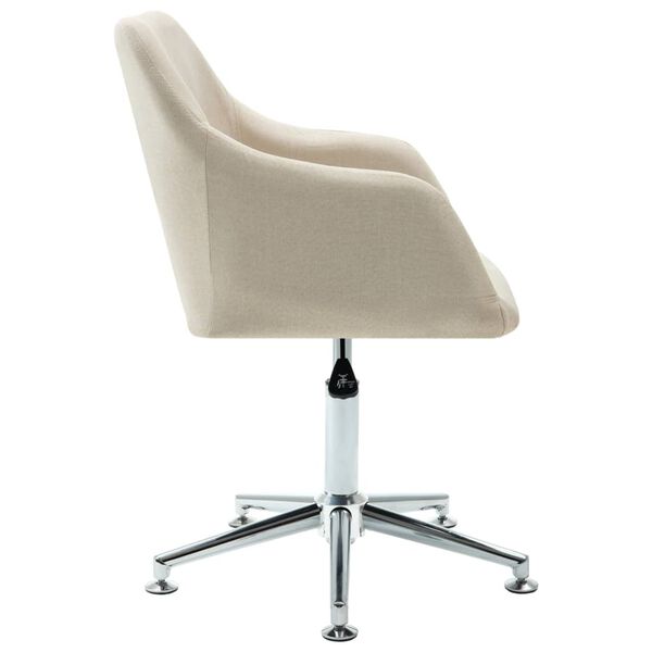 vidaXL Chaise pivotante &agrave; manger cr&egrave;me tissu
