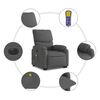 vidaXL Fauteuil inclinable de massage électrique gris foncé tissu