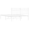 vidaXL Cadre de lit métal sans matelas et tête de lit blanc 135x190 cm