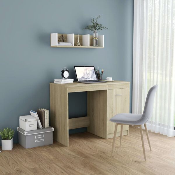 vidaXL Bureau Chêne sonoma 100x50x76 cm Bois d’ingénierie