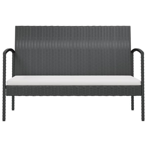 vidaXL Salon de jardin 8 pcs avec coussins r&eacute;sine tress&eacute;e noir