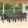 vidaXL Salon de jardin 4 pcs noir et gris r&eacute;sine tress&eacute;e