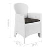 vidaXL Ensemble &agrave; manger d'ext&eacute;rieur 5pcs Plastique Blanc Aspect rotin