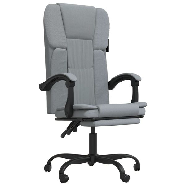 vidaXL Fauteuil inclinable de bureau gris clair tissu