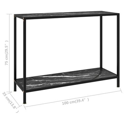 vidaXL Table console Noir 100x35x75 cm Verre trempé