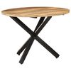 vidaXL Table &agrave; d&icirc;ner ronde 100x100x75 cm Bois de manguier brut