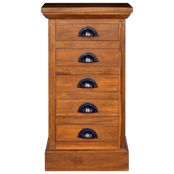 vidaXL Armoire &agrave; 5 tiroirs 35x30x60 cm Bois de teck solide