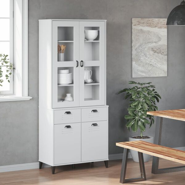 vidaXL Buffet VIKEN blanc 80x40x190 cm bois massif de pin