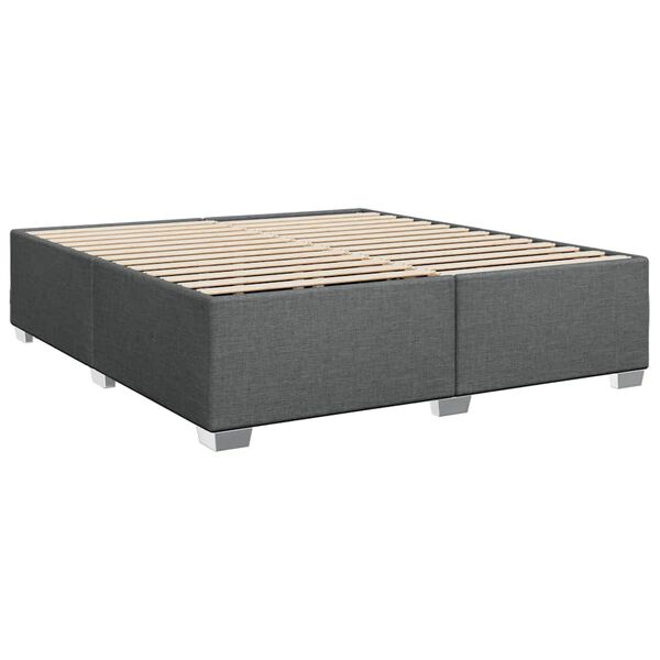 vidaXL Cadre de lit sans matelas gris foncé tissu
