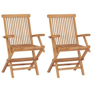 vidaXL Chaises de jardin pliables lot de 2 Bois de teck massif
