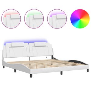 vidaXL Cadre de lit Viana avec LED sans matelas blanc 193x203 cm