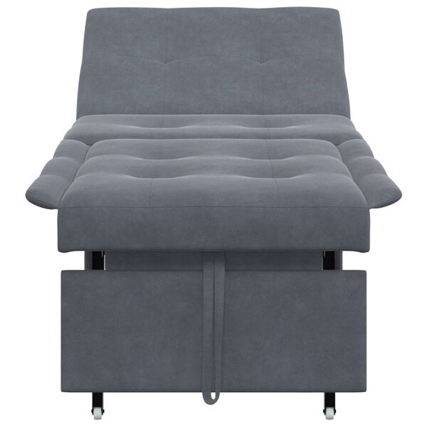 vidaXL Canap&eacute;-Lit Gris fonc&eacute; 194 x 67 x 82 cm Velours