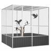 vidaXL Cage &agrave; oiseaux Anthracite 213,5x217,5x211,5 cm Acier galvanis&eacute;