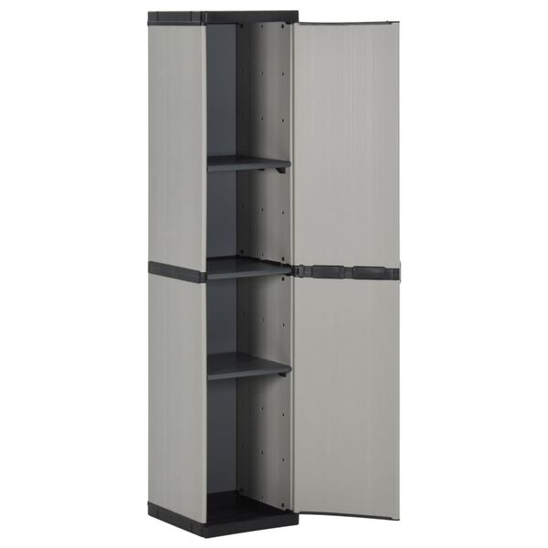 vidaXL Armoire de rangement de jardin 3 &eacute;tag&egrave;res Gris/noir 34x40x168cm