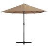 vidaXL Parasol d'ext&eacute;rieur et poteau en aluminium 460x270 cm taupe