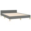 vidaXL Cadre de lit sans matelas gris fonc&eacute; tissu