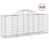 vidaXL Paniers &agrave; gabions arqu&eacute;s 18 pcs 200x50x80/100 cm Fer galvanis&eacute;