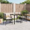 vidaXL Ensemble &agrave; manger de jardin avec coussins 3 pcs Noir