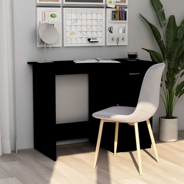 vidaXL Bureau Noir 100x50x76 cm Bois d’ingénierie