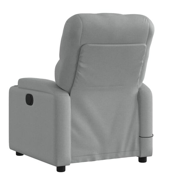 vidaXL Fauteuil inclinable de massage gris clair tissu