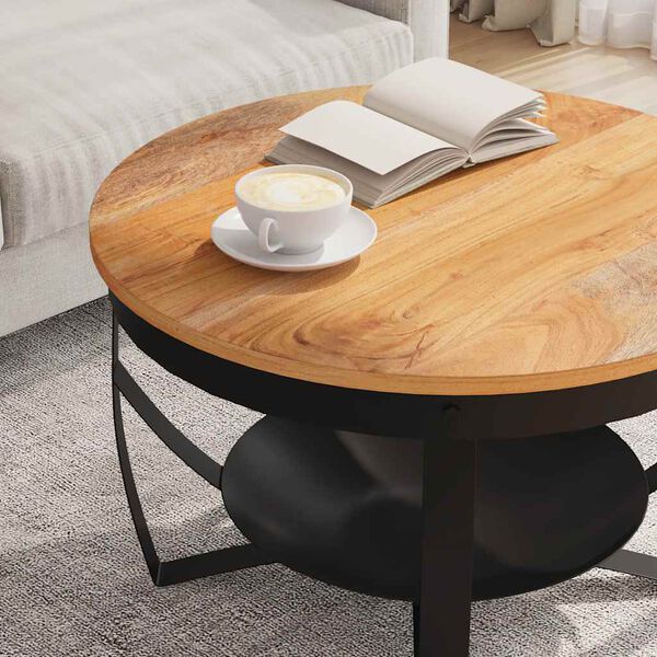 vidaXL Table basse &Oslash;68x43 cm Bois d'acacia solide