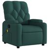 vidaXL Fauteuil inclinable de massage vert foncé tissu