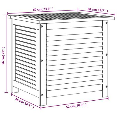 vidaXL Boîte de rangement de jardin persiennes 60x50x56cm bois acacia