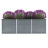 vidaXL Lit sur&eacute;lev&eacute; de jardin Acier galvanis&eacute; 240x80x77 cm Gris