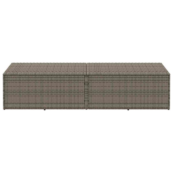 vidaXL Boîte de rangement de jardin gris 220x50x58 cm résine tressée
