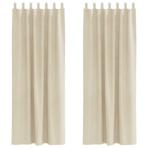 vidaXL Rideaux occultants 2 pcs Crème 140 x 225 cm Velours