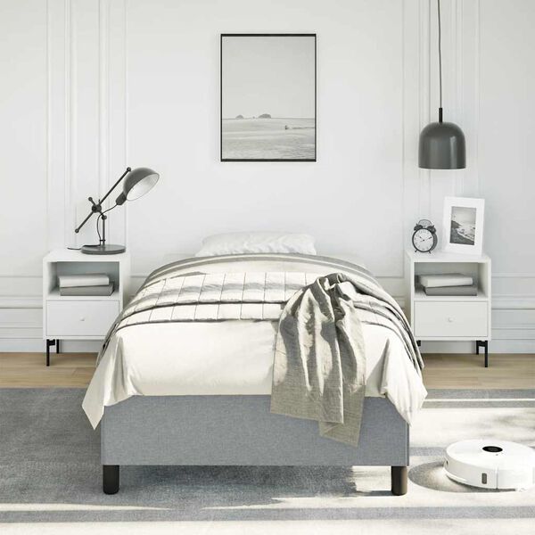 vidaXL Cadre de lit gris clair 100x190 cm tissu